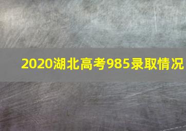 2020湖北高考985录取情况