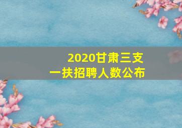 2020甘肃三支一扶招聘人数公布