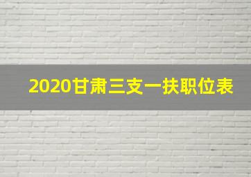 2020甘肃三支一扶职位表