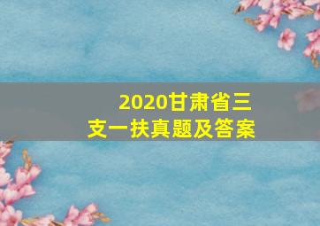 2020甘肃省三支一扶真题及答案