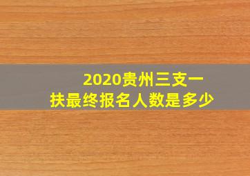 2020贵州三支一扶最终报名人数是多少