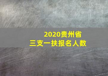 2020贵州省三支一扶报名人数