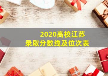 2020高校江苏录取分数线及位次表