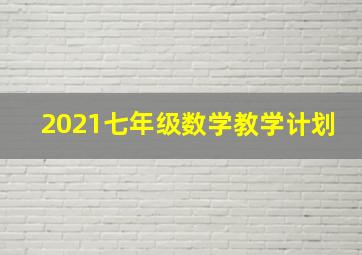 2021七年级数学教学计划