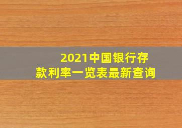 2021中国银行存款利率一览表最新查询