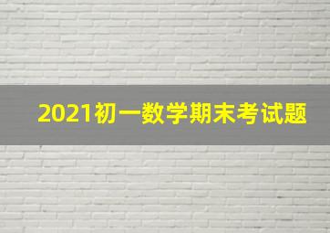 2021初一数学期末考试题