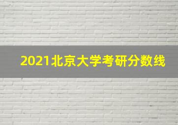 2021北京大学考研分数线