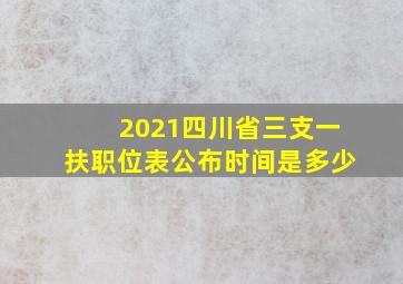 2021四川省三支一扶职位表公布时间是多少