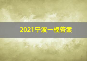 2021宁波一模答案