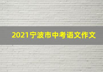 2021宁波市中考语文作文