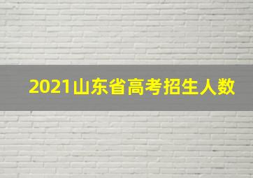 2021山东省高考招生人数