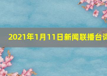 2021年1月11日新闻联播台词