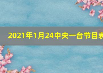 2021年1月24中央一台节目表