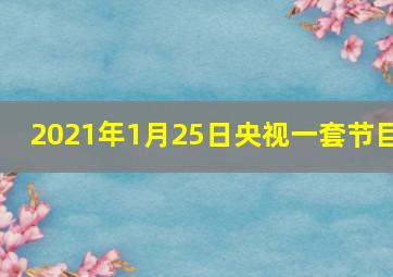 2021年1月25日央视一套节目