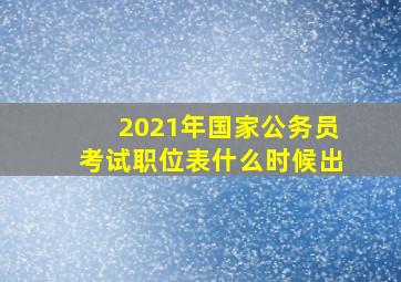 2021年国家公务员考试职位表什么时候出