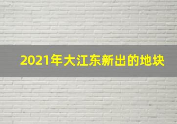 2021年大江东新出的地块