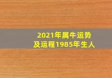 2021年属牛运势及运程1985年生人