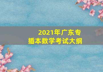 2021年广东专插本数学考试大纲