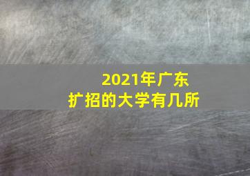 2021年广东扩招的大学有几所