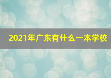 2021年广东有什么一本学校