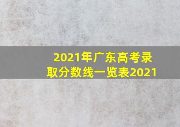 2021年广东高考录取分数线一览表2021