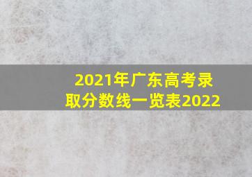 2021年广东高考录取分数线一览表2022