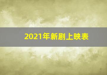 2021年新剧上映表