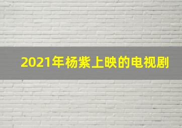 2021年杨紫上映的电视剧