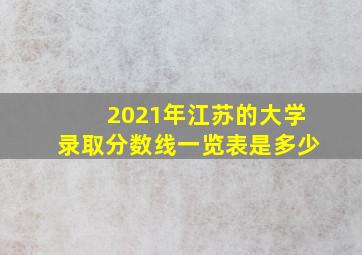 2021年江苏的大学录取分数线一览表是多少