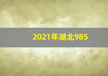 2021年湖北985