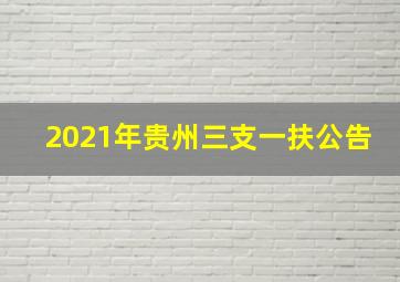 2021年贵州三支一扶公告