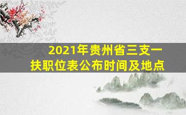 2021年贵州省三支一扶职位表公布时间及地点