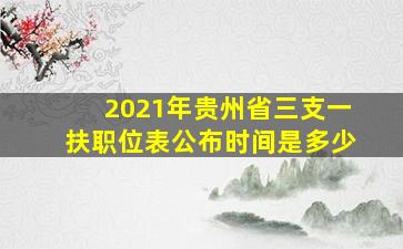 2021年贵州省三支一扶职位表公布时间是多少