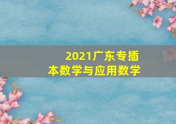 2021广东专插本数学与应用数学