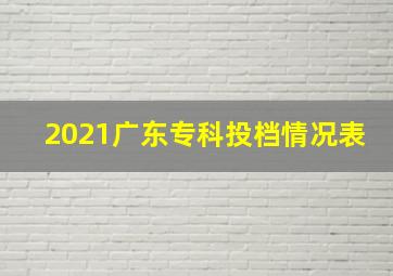 2021广东专科投档情况表