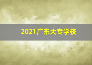 2021广东大专学校