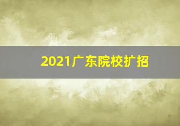 2021广东院校扩招