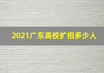 2021广东高校扩招多少人