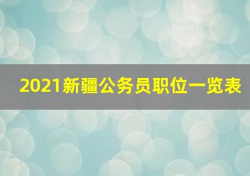 2021新疆公务员职位一览表