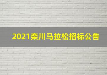 2021栾川马拉松招标公告