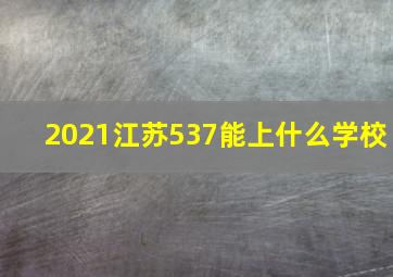 2021江苏537能上什么学校