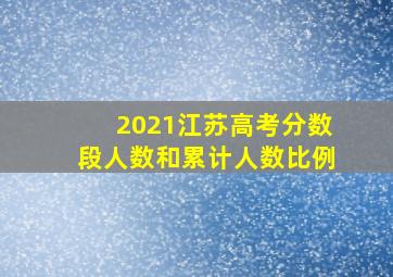 2021江苏高考分数段人数和累计人数比例