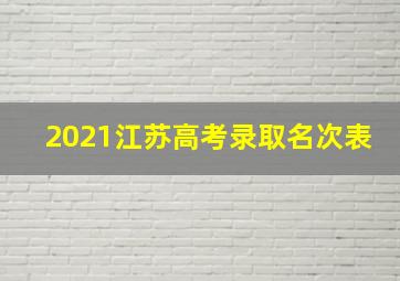 2021江苏高考录取名次表