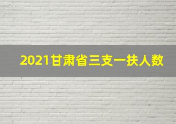 2021甘肃省三支一扶人数