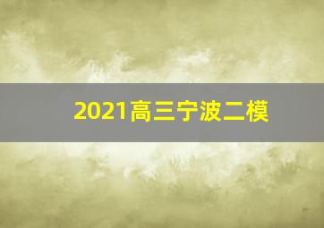 2021高三宁波二模