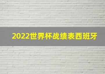 2022世界杯战绩表西班牙