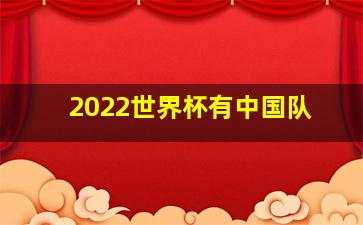 2022世界杯有中国队