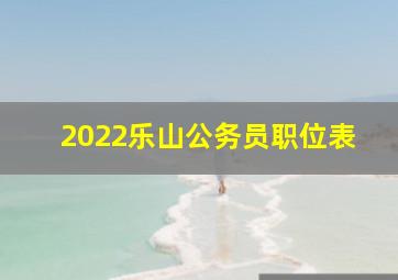 2022乐山公务员职位表