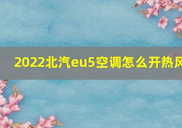 2022北汽eu5空调怎么开热风