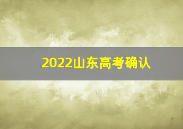 2022山东高考确认